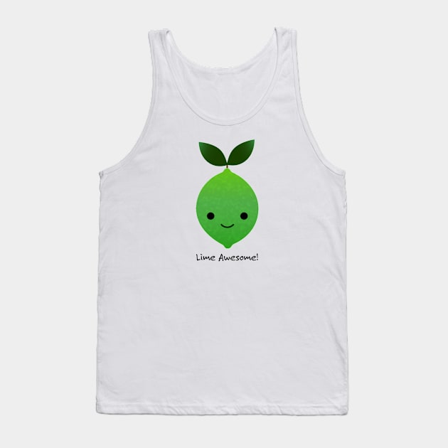 Lime Awesome Cute Kawaii Lime Tank Top by Hedgie Designs